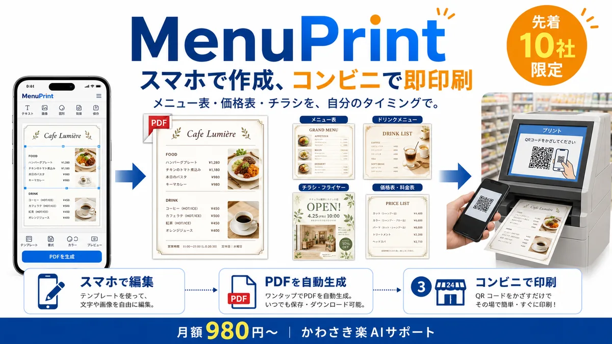 メニュー表サービス「MenuPrint」
